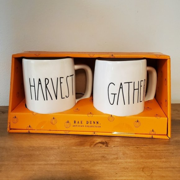 RAE DUNN | Mugs x 2 -  Harvest and Gather (Thanksgiving / Fall) - Picture 2 of 6